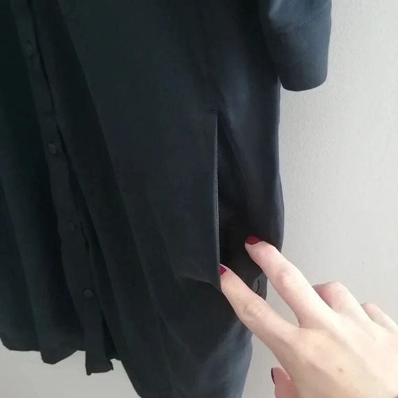 Lululemon Perfectly Poised Dress Black Cupro Shirt Dress *No Belt* 4 - Picture 8 of 14